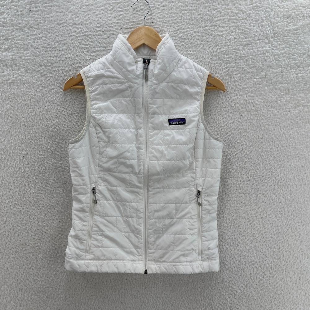 Patagonia Nano Puff Vest Womens Small White Primaloft Outdoor Preppy Gorpcore